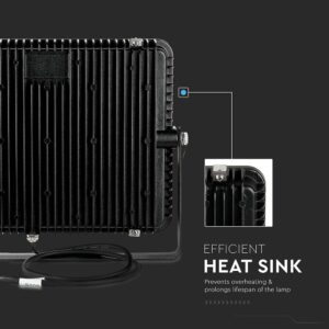 LED Προβολέας 150W V-TAC PRO Samsung Chip Μαύρος 100° 17300lm Αδιάβροχος IP65 Ψυχρό 6500K – 21773