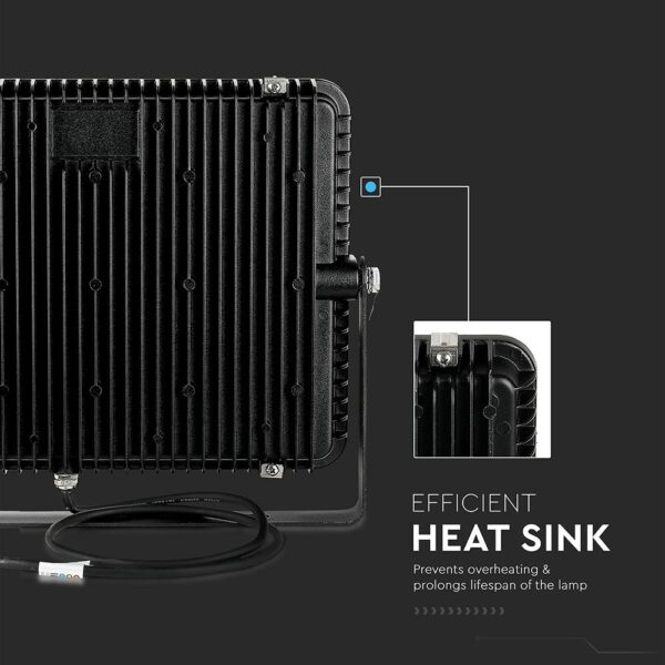 LED Προβολέας 150W V-TAC PRO Samsung Chip Μαύρος 100° 17300lm Αδιάβροχος IP65 Ψυχρό 6500K – 21773
