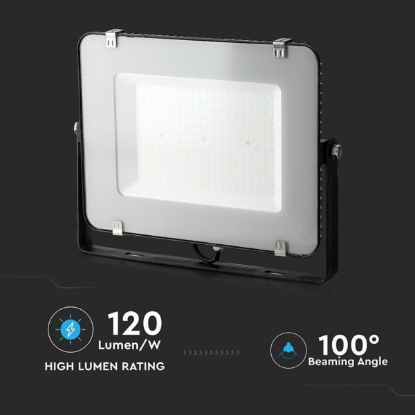 LED Προβολέας 150W V-TAC PRO Samsung Chip Μαύρος 100° 17300lm Αδιάβροχος IP65 Ψυχρό 6500K – 21773