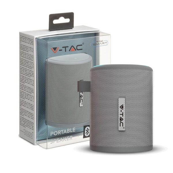 Φορητό Ασύρματο Ηχείο 5W με Μικρόφωνο V-TAC Bluetooth Γκρι – 7720