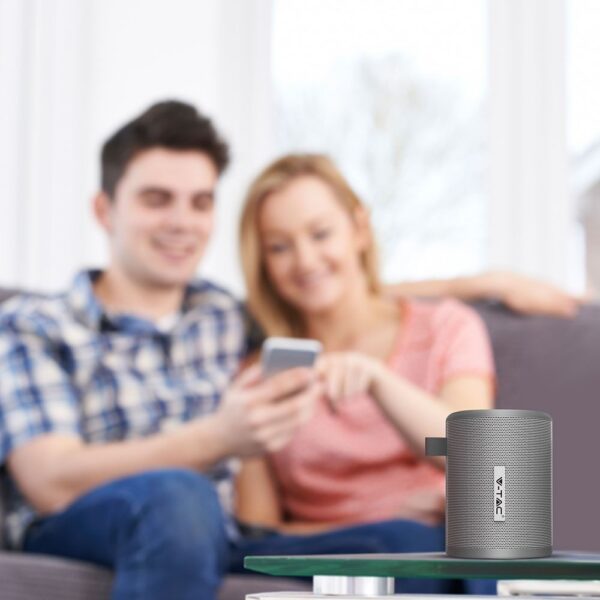 Φορητό Ασύρματο Ηχείο 5W με Μικρόφωνο V-TAC Bluetooth Γκρι – 7720
