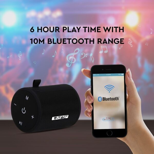 Φορητό Ασύρματο Ηχείο 5W με Μικρόφωνο V-TAC Bluetooth Μαύρο – 7721