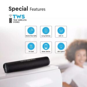 Φορητό Ασύρματο Ηχείο 6W με Μικρόφωνο FM RADIO USB και Κάρτα μνήμης V-TAC Bluetooth Μαύρο – 7726