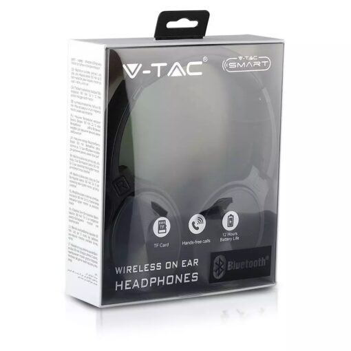 Ασύρματα Ακουστικά Bluetooth Μαύρα V-TAC Headband Stereo με Mικρόφωνο – 7727