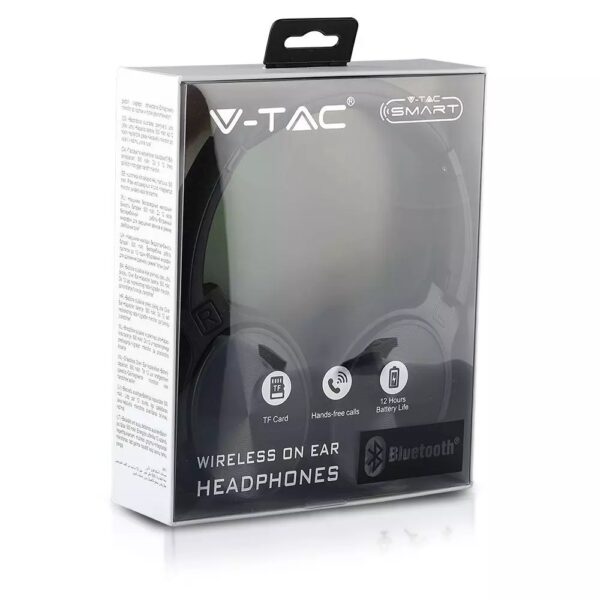 Ασύρματα Ακουστικά Bluetooth Μαύρα V-TAC Headband Stereo με Mικρόφωνο – 7727