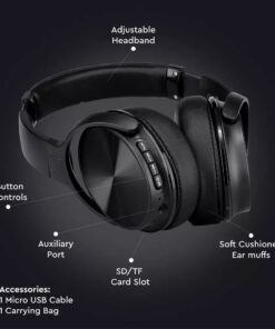 Ασύρματα Ακουστικά Bluetooth Μαύρα V-TAC Headband Stereo με Mικρόφωνο – 7727