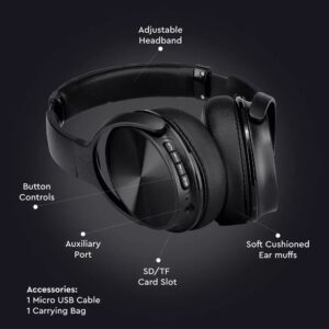 Ασύρματα Ακουστικά Bluetooth Μαύρα V-TAC Headband Stereo με Mικρόφωνο – 7727