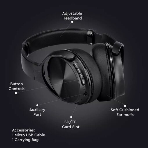 Ασύρματα Ακουστικά Bluetooth Μαύρα V-TAC Headband Stereo με Mικρόφωνο – 7727