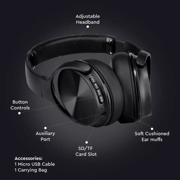 Ασύρματα Ακουστικά Bluetooth Μαύρα V-TAC Headband Stereo με Mικρόφωνο – 7727