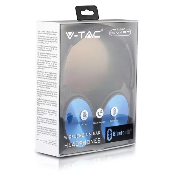 Ασύρματα Ακουστικά Bluetooth Μπλε V-TAC Headband Stereo με Mικρόφωνο – 7728