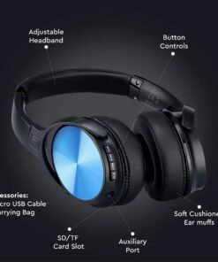 Ασύρματα Ακουστικά Bluetooth Μπλε V-TAC Headband Stereo με Mικρόφωνο – 7728