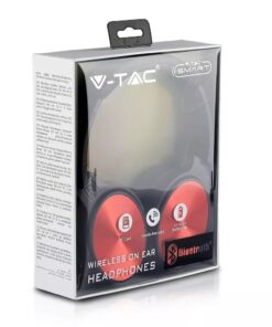 Ασύρματα Ακουστικά Bluetooth Κόκκινα V-TAC Headband Stereo με Mικρόφωνο – 7729