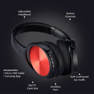 Ασύρματα Ακουστικά Bluetooth Κόκκινα V-TAC Headband Stereo με Mικρόφωνο – 7729
