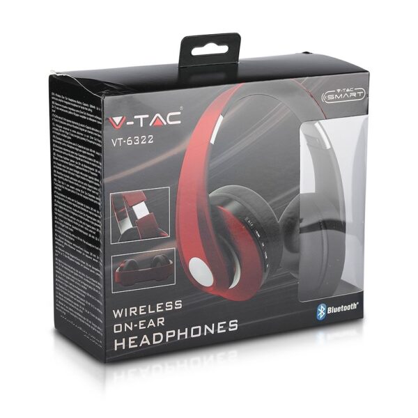 Ασύρματα Ακουστικά Bluetooth Μαύρα V-TAC Headband Stereo με Mικρόφωνο – 7730