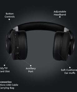 Ασύρματα Ακουστικά Bluetooth Μαύρα V-TAC Headband Stereo με Mικρόφωνο – 7730