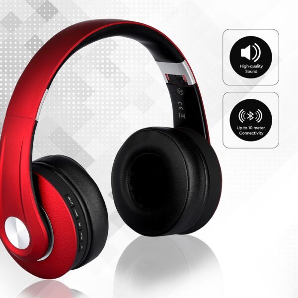 Ασύρματα Ακουστικά Bluetooth Κόκκινα V-TAC Headband Stereo με Mικρόφωνο – 7731