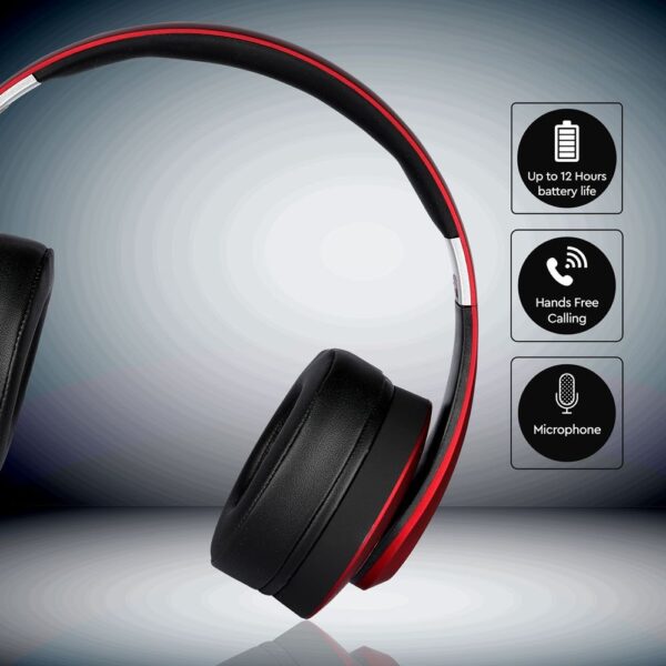 Ασύρματα Ακουστικά Bluetooth Κόκκινα V-TAC Headband Stereo με Mικρόφωνο – 7731