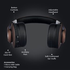 Ασύρματα Ακουστικά Bluetooth Καφέ V-TAC Headband Stereo με Mικρόφωνο – 7732