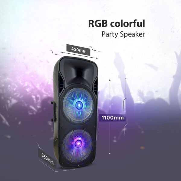 Φορητό Ασύρματο Ηχείο Bluetooth 150W RGB LED Τηλεχειριστήριο & Ασύρματο Μικρόφωνο Καραόκε V-TAC Μαύρο – 7733