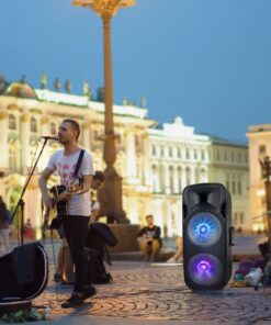 Φορητό Ασύρματο Ηχείο Bluetooth 150W RGB LED Τηλεχειριστήριο & Ασύρματο Μικρόφωνο Καραόκε V-TAC Μαύρο – 7733