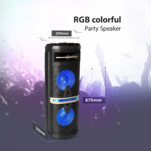 Φορητό Ασύρματο Ηχείο Bluetooth 120W RGB LED Τηλεχειριστήριο & Ασύρματο Μικρόφωνο Καραόκε V-TAC Μαύρο – 7734