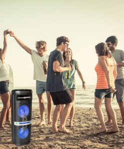 Φορητό Ασύρματο Ηχείο Bluetooth 120W RGB LED Τηλεχειριστήριο & Ασύρματο Μικρόφωνο Καραόκε V-TAC Μαύρο – 7734