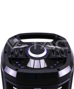 Φορητό Ασύρματο Ηχείο Bluetooth 120W RGB LED Τηλεχειριστήριο & Ασύρματο Μικρόφωνο Καραόκε V-TAC Μαύρο – 7734