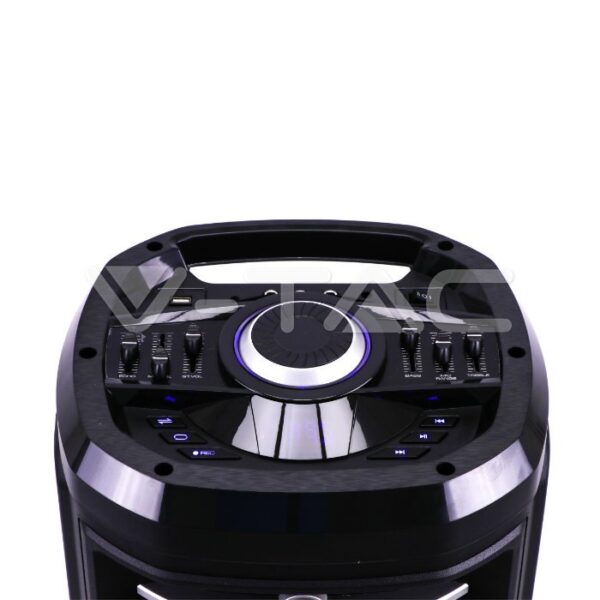 Φορητό Ασύρματο Ηχείο Bluetooth 120W RGB LED Τηλεχειριστήριο & Ασύρματο Μικρόφωνο Καραόκε V-TAC Μαύρο – 7734