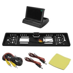 Πλαίσιο Πινακίδας Αυτοκινήτου με Ενσωματωμένη Αδιάβροχη Κάμερα Οπισθοπορείας CMOS Signal και Πτυσσόμενη Οθόνη 4.3″ 12V GloboStar 86013