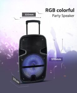 Φορητό Ασύρματο Ηχείο Bluetooth 15W με Μπαταρία 2200mAh RGB LED Τηλεχειριστήριο & Μικρόφωνο Καραόκε V-TAC Μαύρο – 7735