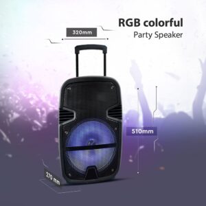 Φορητό Ασύρματο Ηχείο Bluetooth 15W με Μπαταρία 2200mAh RGB LED Τηλεχειριστήριο & Μικρόφωνο Καραόκε V-TAC Μαύρο – 7735