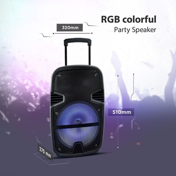 Φορητό Ασύρματο Ηχείο Bluetooth 15W με Μπαταρία 2200mAh RGB LED Τηλεχειριστήριο & Μικρόφωνο Καραόκε V-TAC Μαύρο – 7735