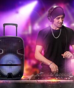 Φορητό Ασύρματο Ηχείο Bluetooth 15W με Μπαταρία 2200mAh RGB LED Τηλεχειριστήριο & Μικρόφωνο Καραόκε V-TAC Μαύρο – 7735