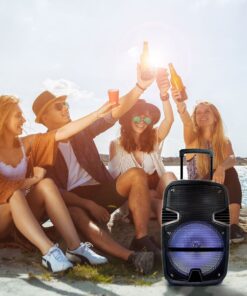 Φορητό Ασύρματο Ηχείο Bluetooth 15W με Μπαταρία 2200mAh RGB LED Τηλεχειριστήριο & Μικρόφωνο Καραόκε V-TAC Μαύρο – 7735