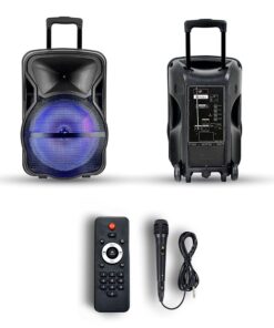 Φορητό Ασύρματο Ηχείο Bluetooth 35W Μπαταρία 2200mAh RGB LED Τηλεχειριστήριο & Μικρόφωνο Καραόκε V-TAC Μαύρο – 7737