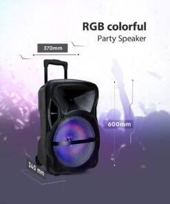 Φορητό Ασύρματο Ηχείο Bluetooth 50W Μπαταρία 2200mAh RGB LED Τηλεχειριστήριο & Ασύρματο Μικρόφωνο Καραόκε V-TAC Μαύρο – 7738