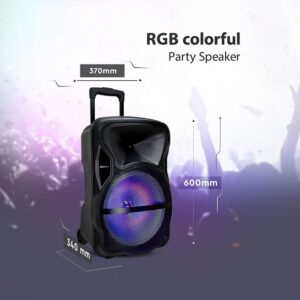 Φορητό Ασύρματο Ηχείο Bluetooth 50W Μπαταρία 2200mAh RGB LED Τηλεχειριστήριο & Ασύρματο Μικρόφωνο Καραόκε V-TAC Μαύρο – 7738