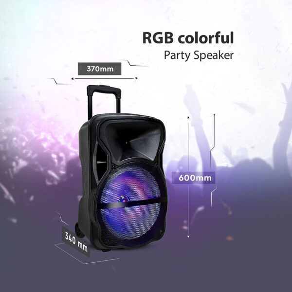 Φορητό Ασύρματο Ηχείο Bluetooth 50W Μπαταρία 2200mAh RGB LED Τηλεχειριστήριο & Ασύρματο Μικρόφωνο Καραόκε V-TAC Μαύρο – 7738