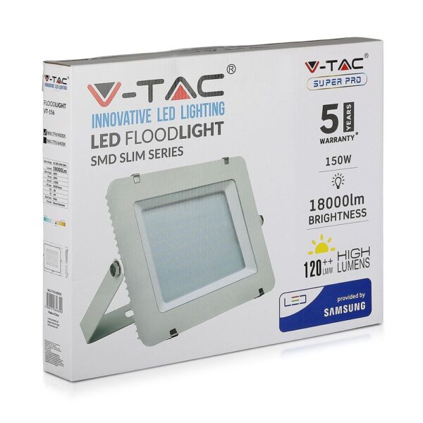 LED Προβολέας 150W V-TAC PRO Samsung Chip Λευκός 100° 18000lm Αδιάβροχος IP65 Ψυχρό Λευκό 6400K – 775