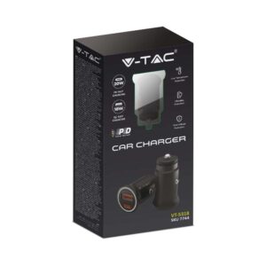 Φορτιστής Αυτοκινήτου με Quick Charge 18W  Μαύρος V-TAC – 7744