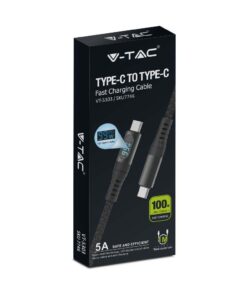 Καλώδιο Φόρτισης 100W 5A Type C 1m   V-TAC – 7746