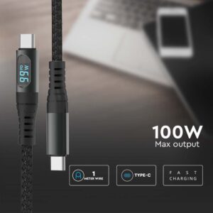 Καλώδιο Φόρτισης 100W 5A Type C 1m   V-TAC – 7746