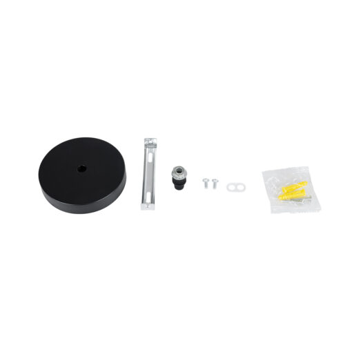 GloboStar® DIY 77501 Επιτοίχια Στρογγυλή Ροζέτα – Βάση για 1 Κρεμαστό Φωτιστικό – Φ10 x Υ2cm – Μαύρο – Μεταλλικό – 5 Χρόνια Εγγύηση