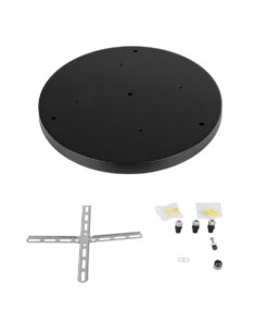 GloboStar® DIY 77541 Επιτοίχια Στρογγυλή Ροζέτα – Βάση για 3 Κρεμαστά Φωτιστικά – Φ40 x Υ3cm – Μαύρο – Μεταλλικό – 5 Χρόνια Εγγύηση