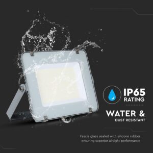 LED Προβολέας 150W V-TAC PRO Samsung Chip Γκρι 100° 18000lm Αδιάβροχος IP65 Φυσικό Λευκό 4000K – 776