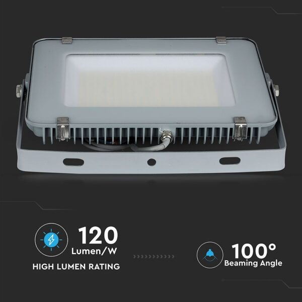 LED Προβολέας 150W V-TAC PRO Samsung Chip Γκρι 100° 18000lm Αδιάβροχος IP65 Φυσικό Λευκό 4000K – 776