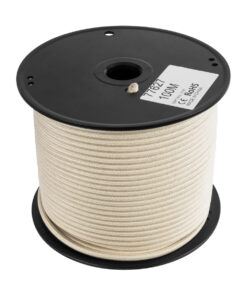 GloboStar® 77627 Στρογγυλό Υφασμάτινο Καλώδιο 1m 2 x 0.75mm² Μπεζ