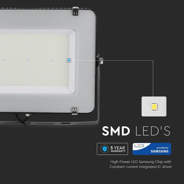 LED Προβολέας 200W V-TAC PRO Samsung Chip Μαύρος 100° 23000lm Αδιάβροχος IP65 Φυσικό 4000K – 21778