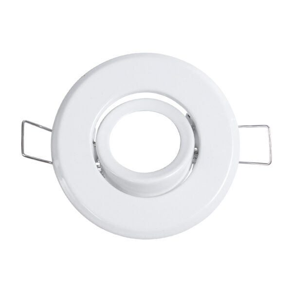 GloboStar® DELTA 77800 Χωνευτό Κινούμενο Στρόγγυλο Σποτ Οροφής για Λάμπα MR11 με Βάση GU5.3 ή GU10 – IP20 – Μεταλλικό – Φ70 x Υ21mm – Λευκό – 5 Χρόνια Εγγύηση