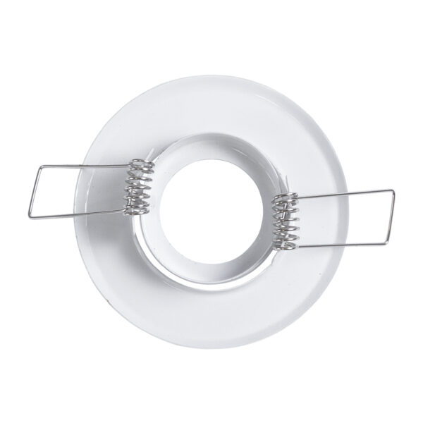GloboStar® DELTA 77800 Χωνευτό Κινούμενο Στρόγγυλο Σποτ Οροφής για Λάμπα MR11 με Βάση GU5.3 ή GU10 – IP20 – Μεταλλικό – Φ70 x Υ21mm – Λευκό – 5 Χρόνια Εγγύηση
